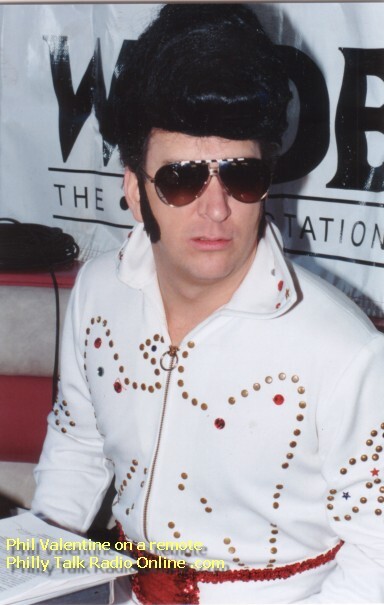 Phil Valentine dressed as Elvis on a remote